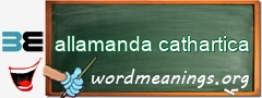 WordMeaning blackboard for allamanda cathartica